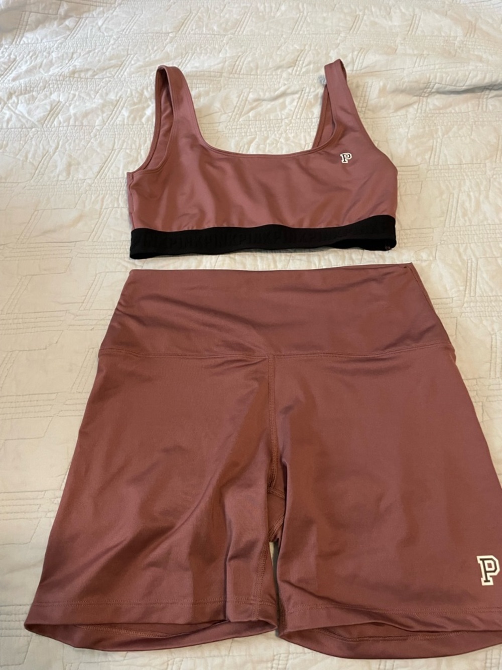 Victoria's Secret PINK Victoria's Secret Mauve Sports Bra & Shorts Set